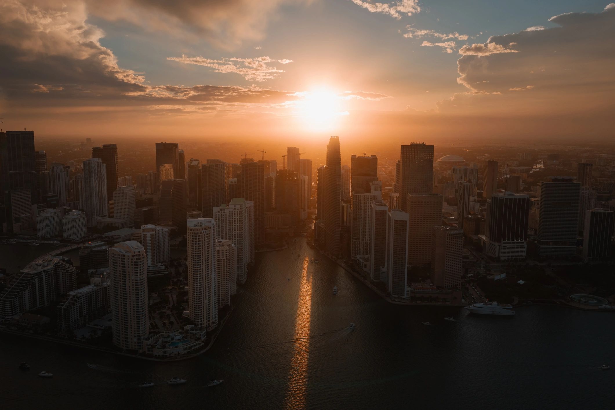 Miami skyline at sunset